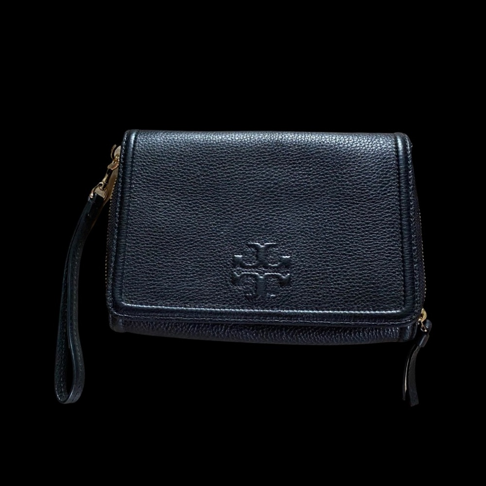 Black leather Tory Burch Clutch Purse